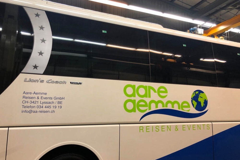 Folieren Beschriften Man Bus Reisecar Fahrschule Aare Aemme 15