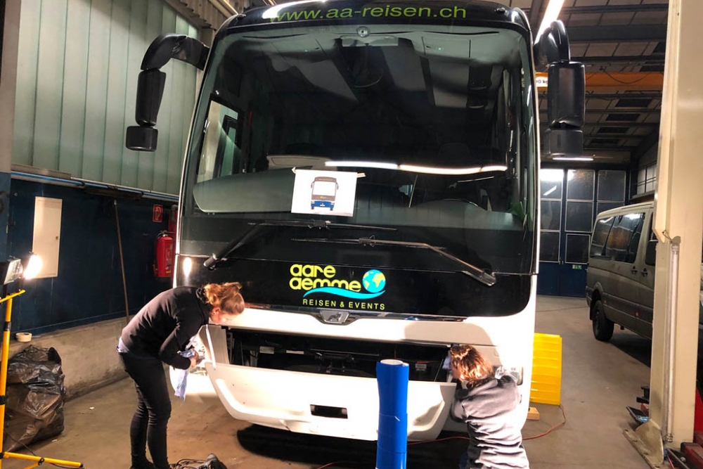 Folieren Beschriften Man Bus Reisecar Fahrschule Aare Aemme 23