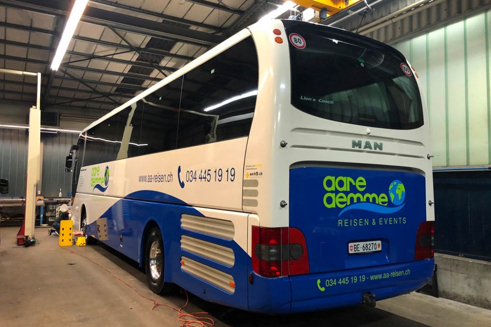 Folieren Beschriften Man Bus Reisecar Fahrschule Aare Aemme 24